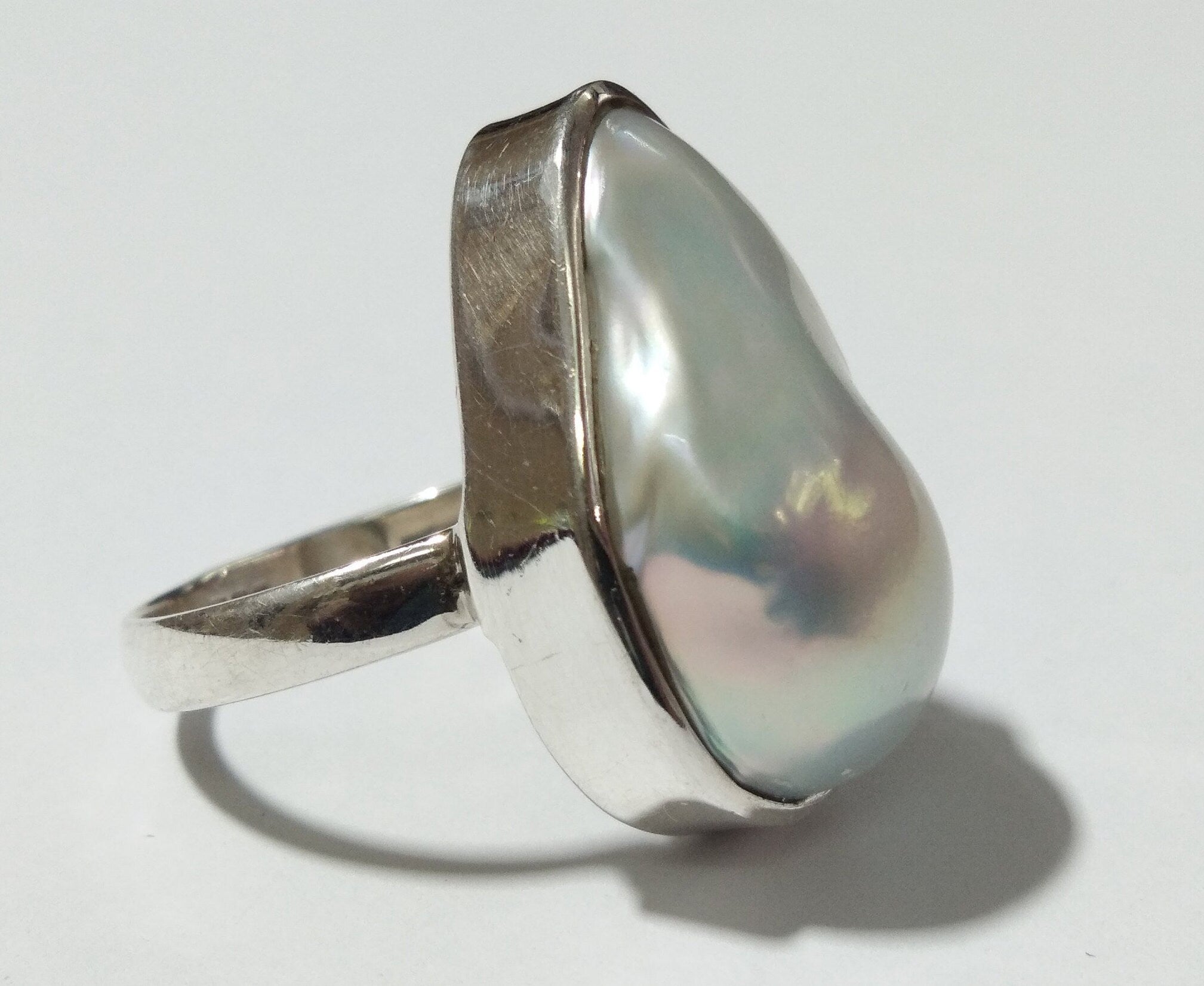 Natural Fresh Water Baroque Pearl Ring's With 925 Sterling Silver.Good Quality Baroque Pearl Ring Girls & Women Ring's.Gift Christmas Ring